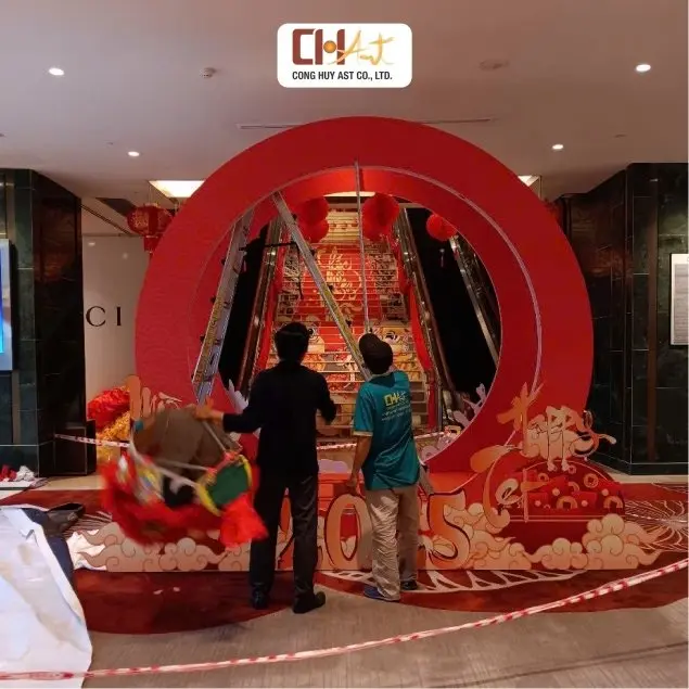 Thi công cổng chào sự kiện PP decal tại Hotel Equatorial